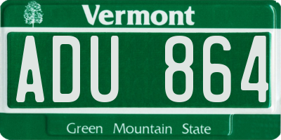 VT license plate ADU864