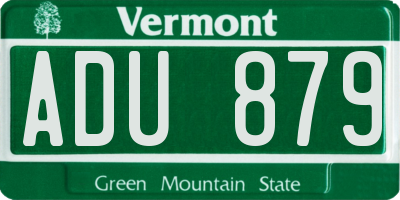 VT license plate ADU879