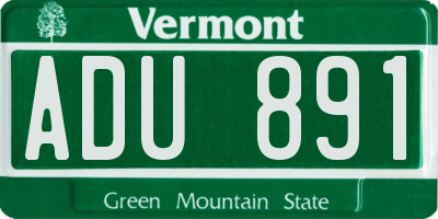 VT license plate ADU891