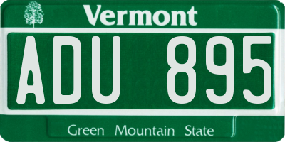 VT license plate ADU895
