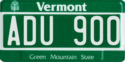 VT license plate ADU900