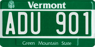 VT license plate ADU901
