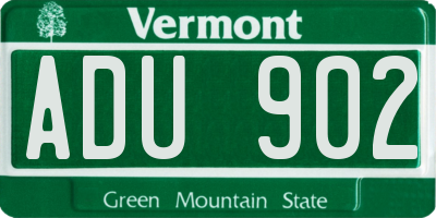 VT license plate ADU902