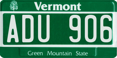 VT license plate ADU906