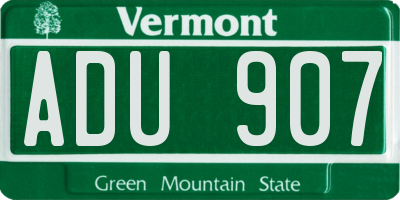 VT license plate ADU907