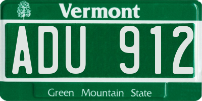 VT license plate ADU912