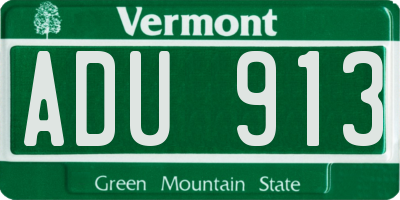 VT license plate ADU913