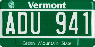 VT license plate ADU941