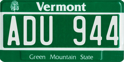 VT license plate ADU944