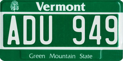 VT license plate ADU949