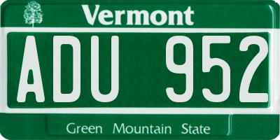 VT license plate ADU952