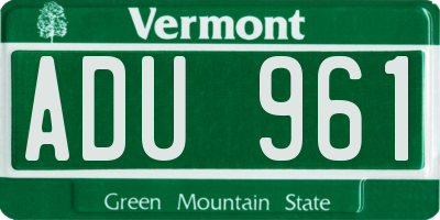 VT license plate ADU961