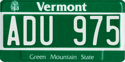 VT license plate ADU975