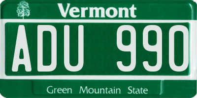 VT license plate ADU990