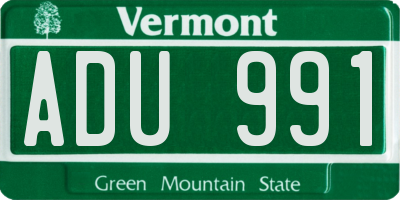VT license plate ADU991