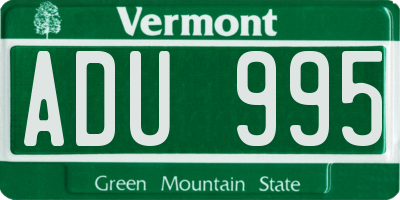 VT license plate ADU995