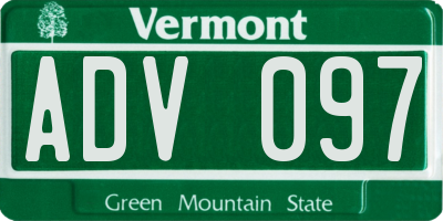 VT license plate ADV097