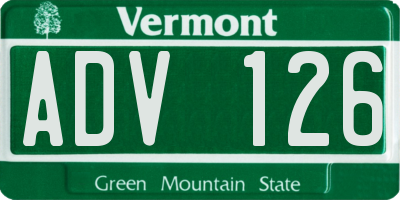 VT license plate ADV126