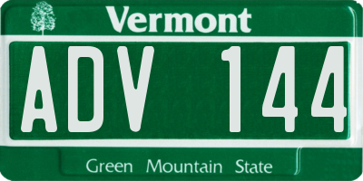 VT license plate ADV144