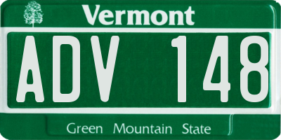 VT license plate ADV148