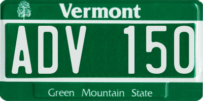 VT license plate ADV150