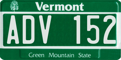 VT license plate ADV152