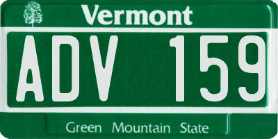 VT license plate ADV159