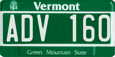 VT license plate ADV160