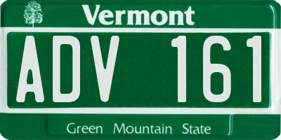 VT license plate ADV161