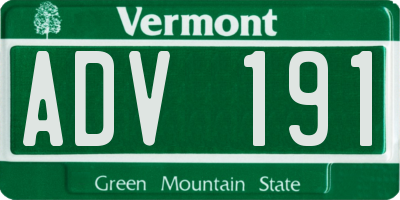 VT license plate ADV191