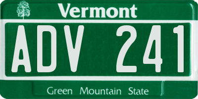 VT license plate ADV241