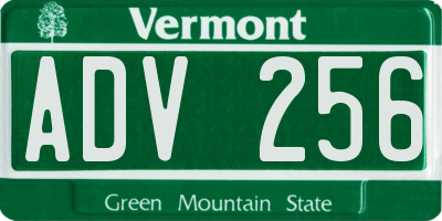 VT license plate ADV256
