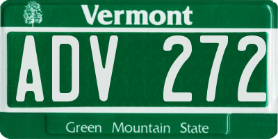 VT license plate ADV272