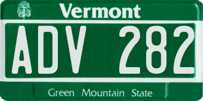 VT license plate ADV282