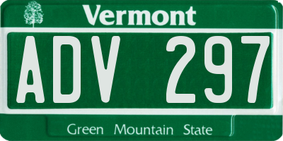 VT license plate ADV297