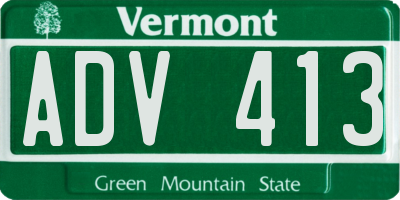VT license plate ADV413