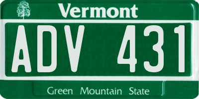 VT license plate ADV431