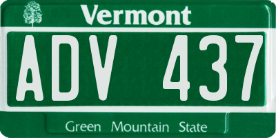 VT license plate ADV437