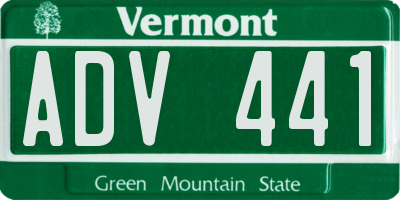 VT license plate ADV441