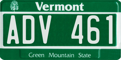 VT license plate ADV461