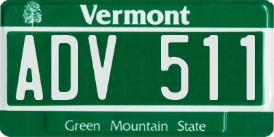 VT license plate ADV511