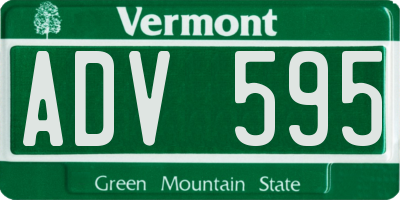 VT license plate ADV595