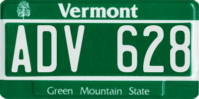 VT license plate ADV628