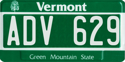 VT license plate ADV629