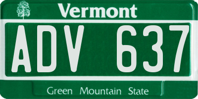 VT license plate ADV637