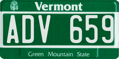 VT license plate ADV659