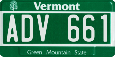 VT license plate ADV661