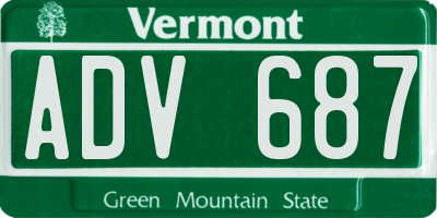 VT license plate ADV687