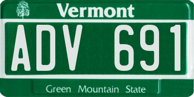 VT license plate ADV691