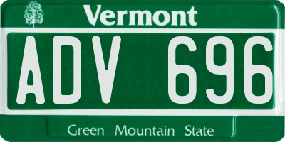 VT license plate ADV696